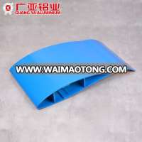 Blue curved design aluminium roller shutter slat for interior and exterior use